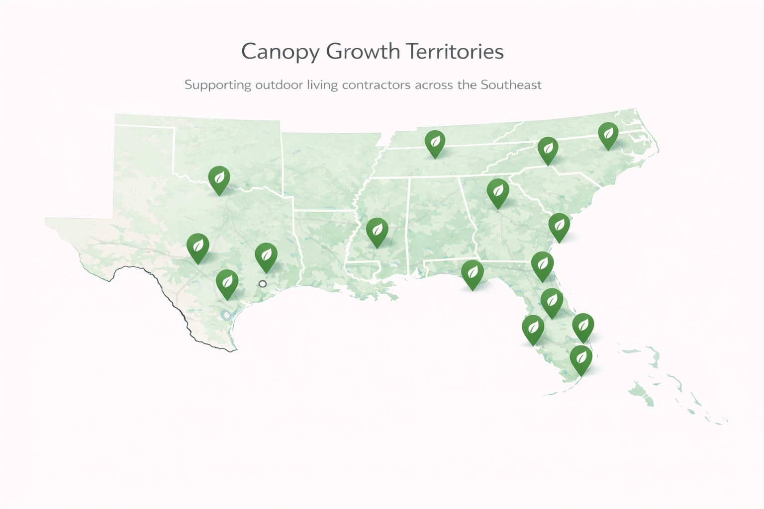 Map of territories Canopy services.