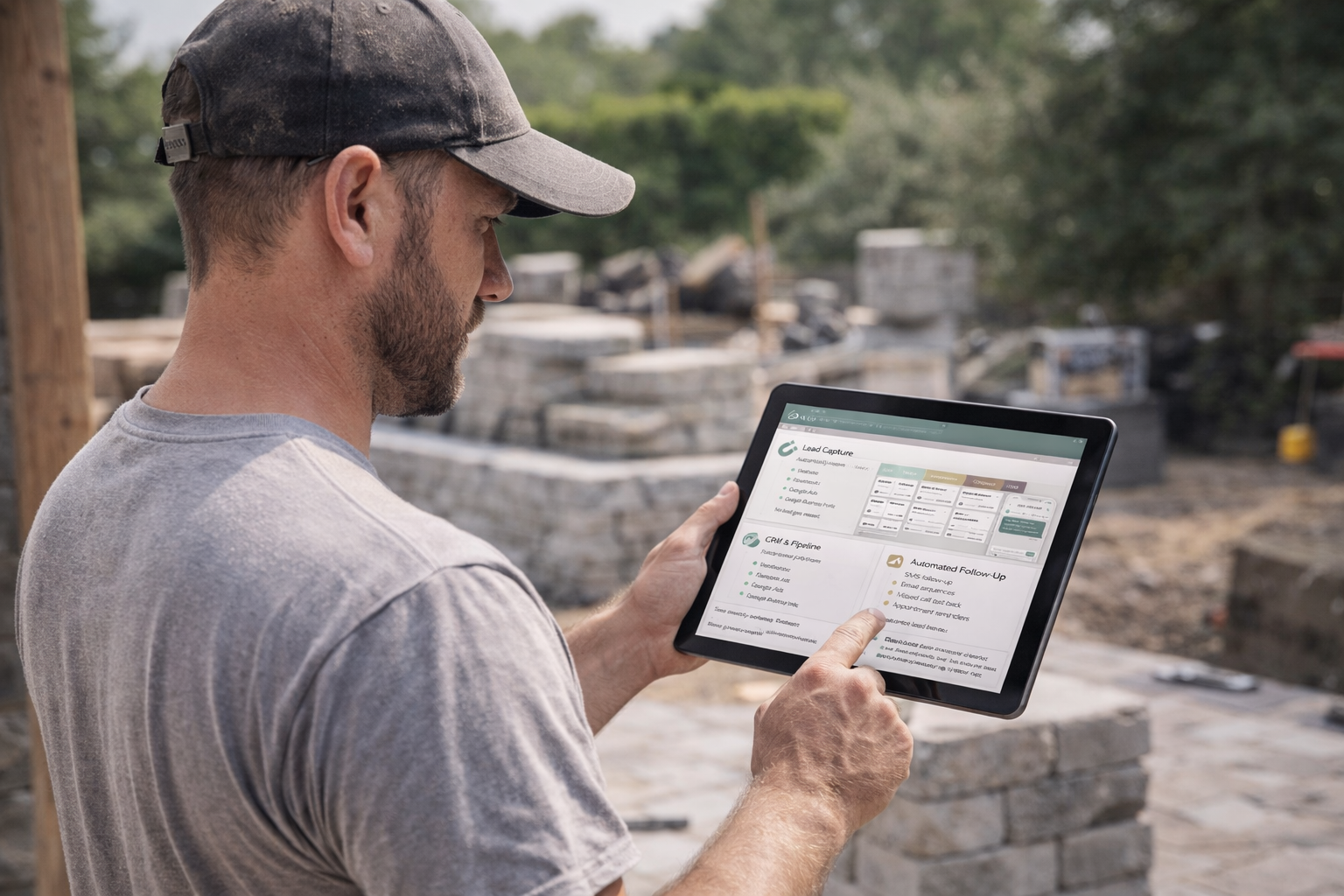Paveer contractor reviewing his Canopy dashboard.